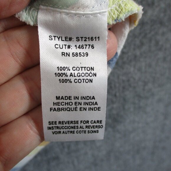 Kut From The Kloth Womens S Yellow Pink Striped Tunic Summer Surplice Blouse - Picture 6 of 11